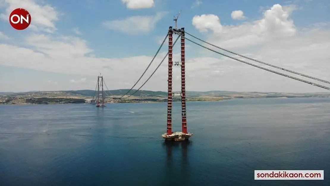 1915 Çanakkale Köprüsü'nün 3'üncü mega blok tabliye montajı başladı