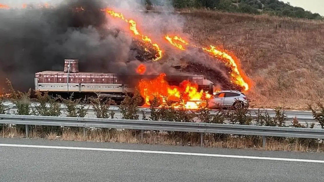 Alev topuna dönen araçtan yaralı kurtuldu