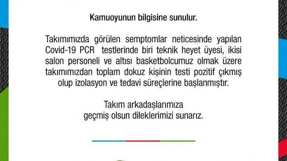 Aliağa Petkimspor'da 9 pozitif vaka
