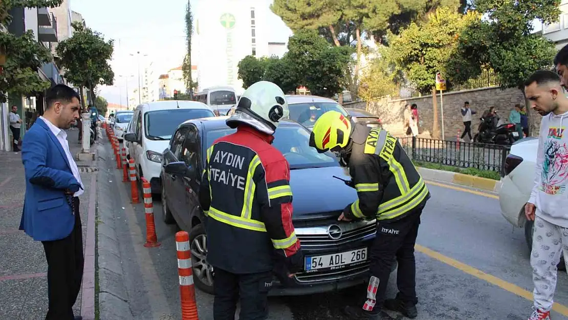 Araç yangını ihbarı ekipleri harekete geçirdi