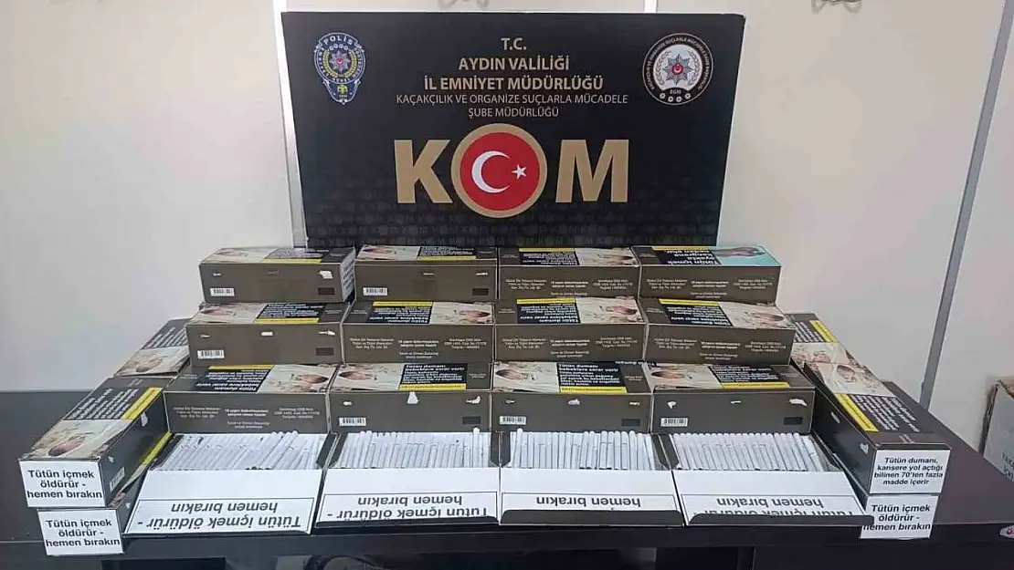 Aydın'da 9 bin 200 adet makaron ele geçirildi