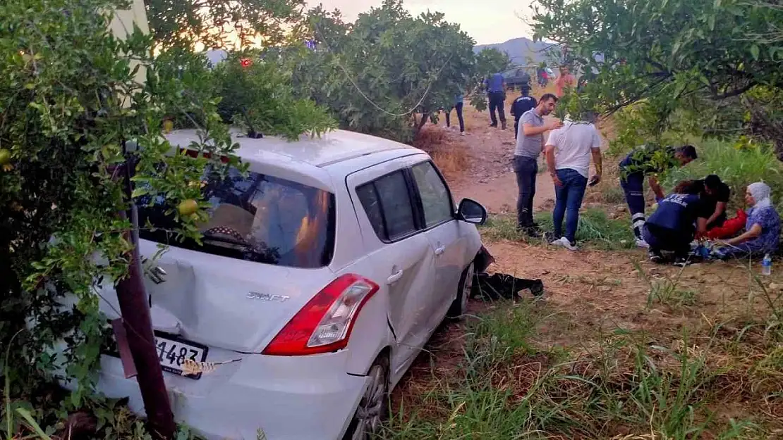 Aydın'da otomobil tarlaya uçtu: 2 yaralı