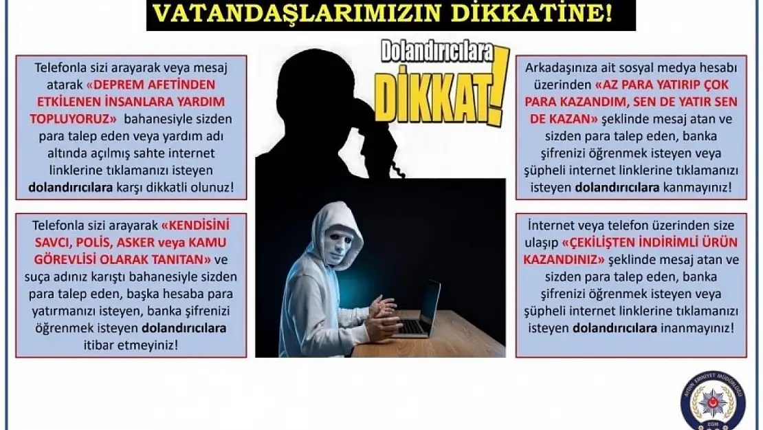 Aydın polisi vatandaşları dolandırıcılara karşı uyardı