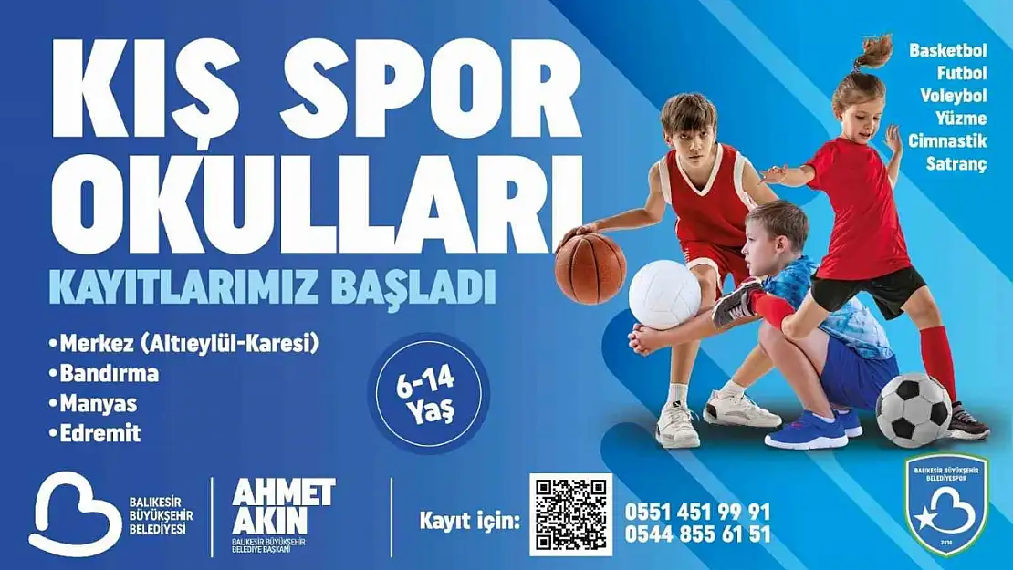 Balıkesir Büyükşehir'nin Kış Spor Okulları'na kayıtlar başladı