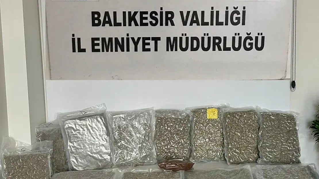 Balıkesir'de 19 kilo esrar ele geçirildi