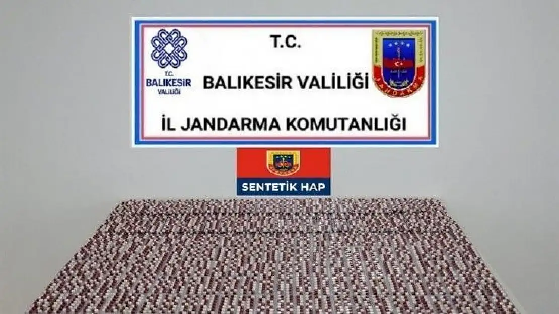 Balıkesir'de jandarmadan uyuşturucu hap operasyonu