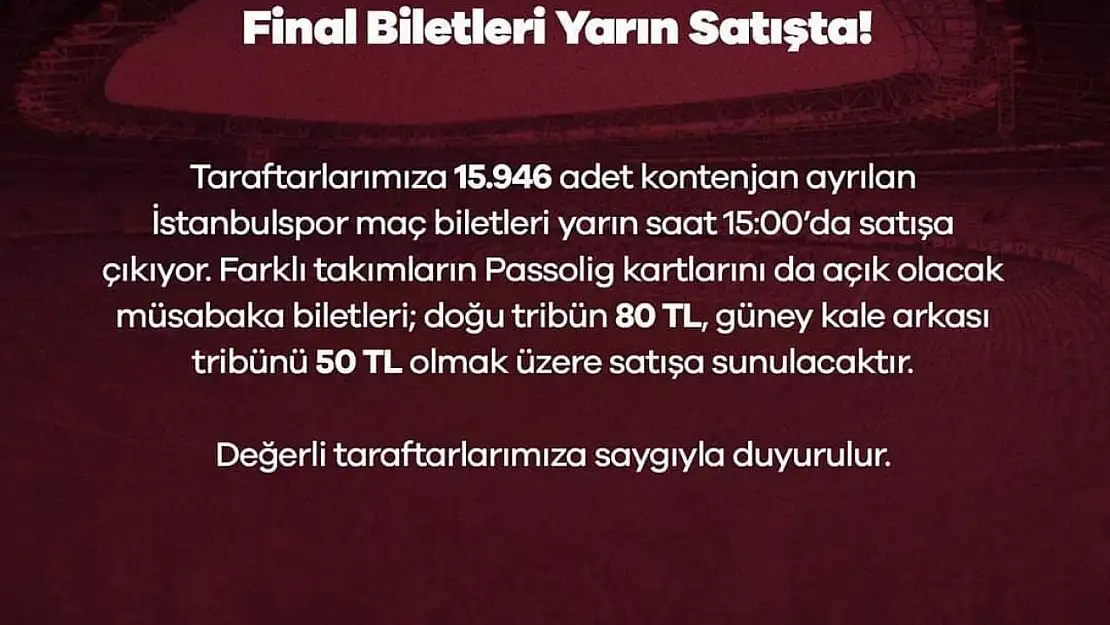 Bandırmaspor - İstanbulspor biletleri satışa sunuluyor
