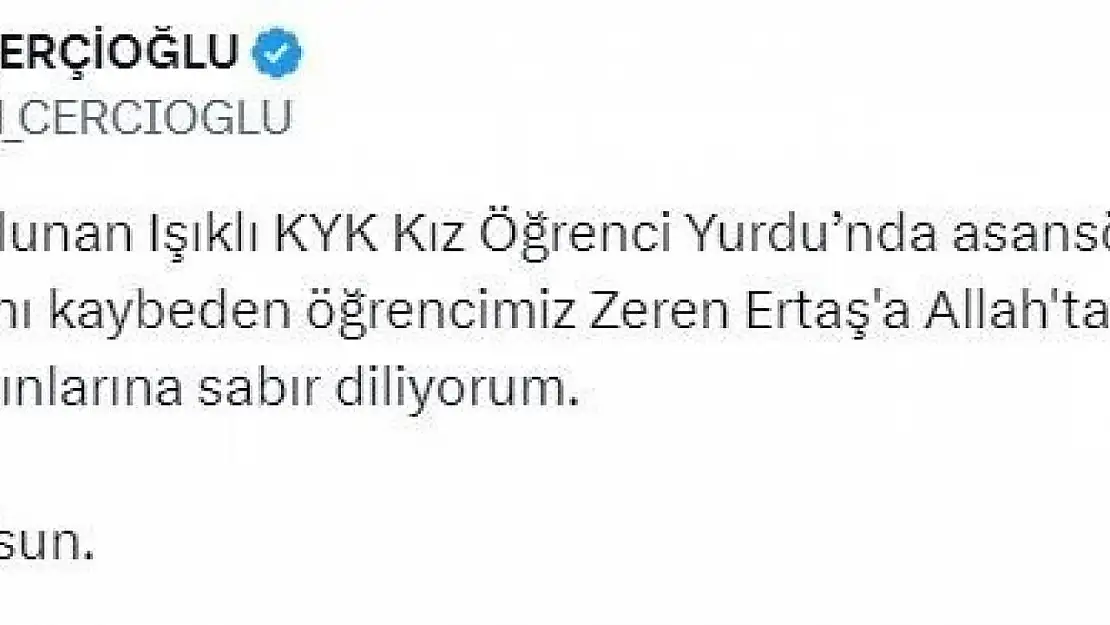 Başkan Çerçioğlu: 'Başımız sağolsun'