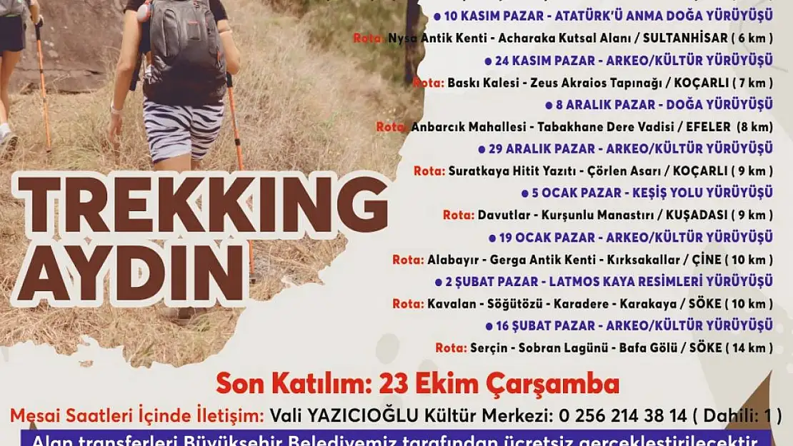 Başkan Çerçioğlu, doğaseverleri 'Trekking Aydın' etkinliği ile buluşturuyor