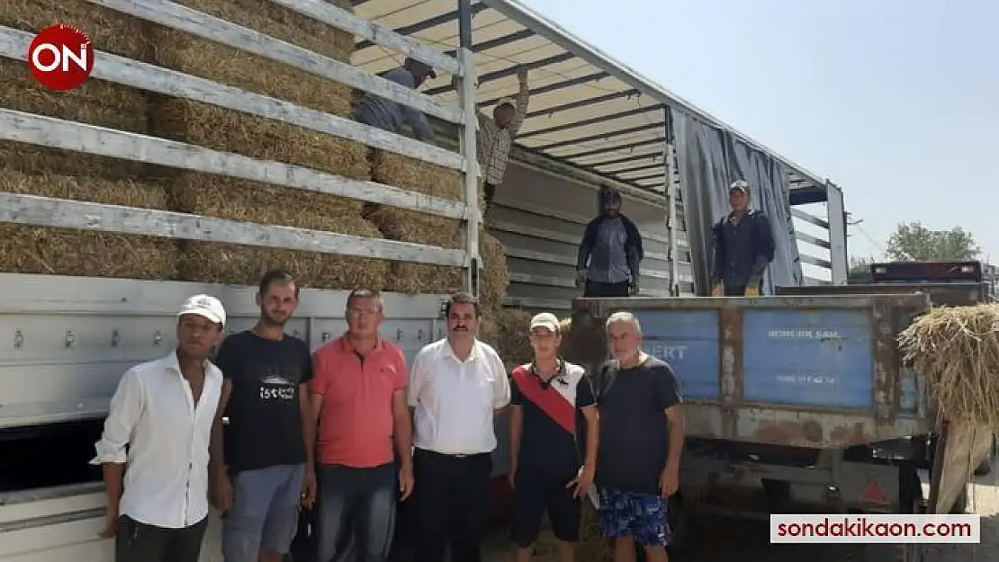 Biga'dan afet bölgesine saman balyası gönderildi