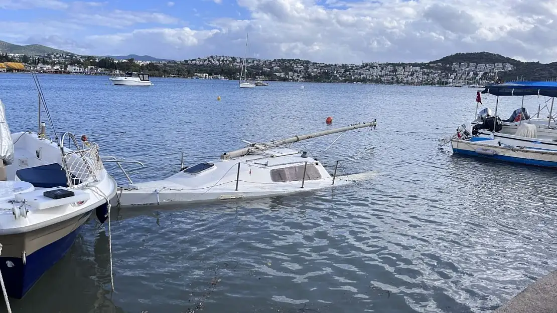 Bodrum'u fırtına vurdu