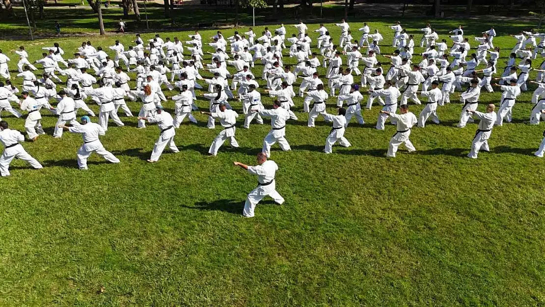 Bursa'da 240 kişilik karate şovu görsel şölen oluşturdu