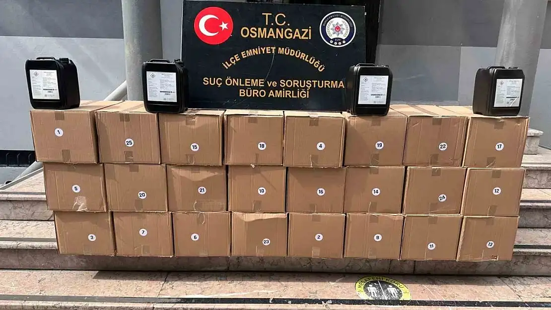 Bursa'da kaçak alkol operasyonu : 500 litre etil alkol şüpheliyle yakalandı