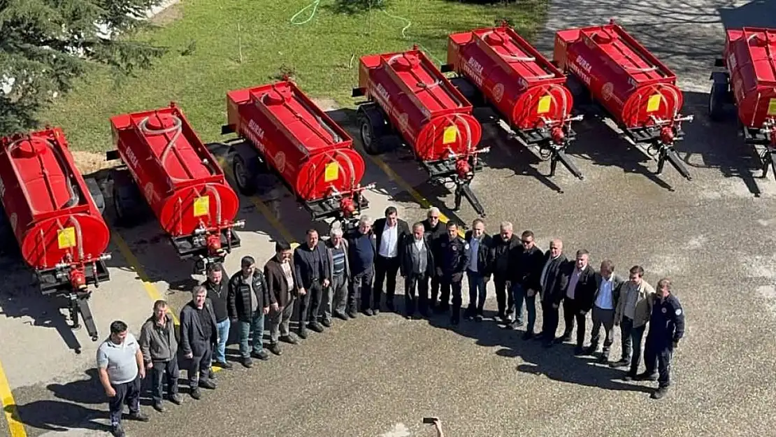 Bursa'da köylere yangın söndürme tankeri dağıtıldı