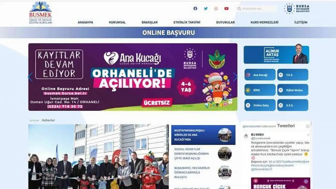 BUSMEK'te online başvurulara yoğun ilgi