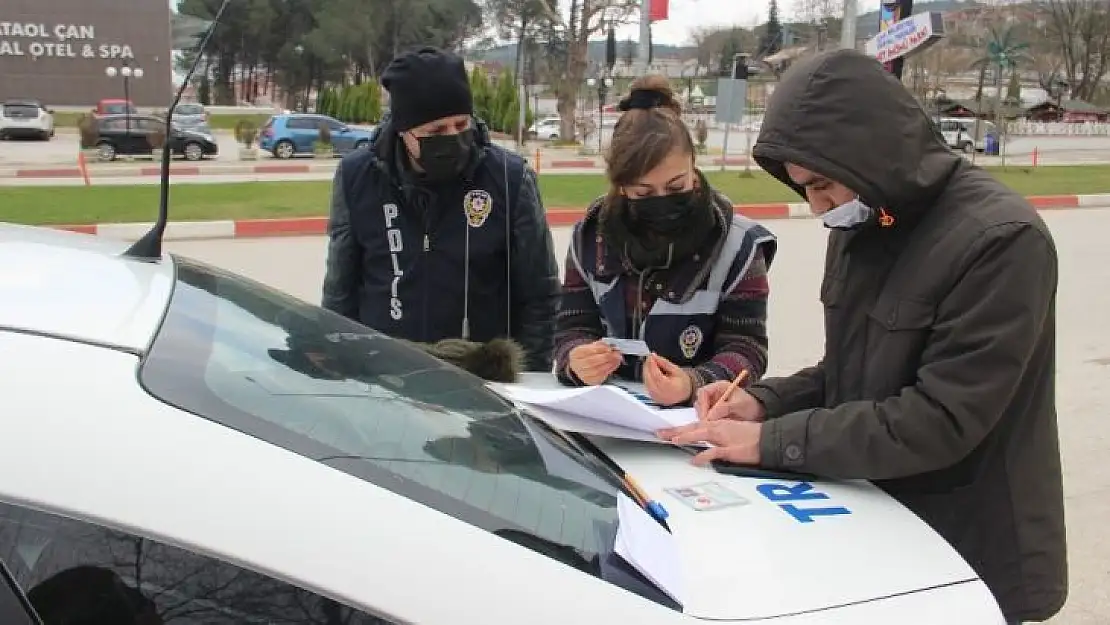 Çan'da sokağa çıkma kısıtlamalarında trafik denetimleri