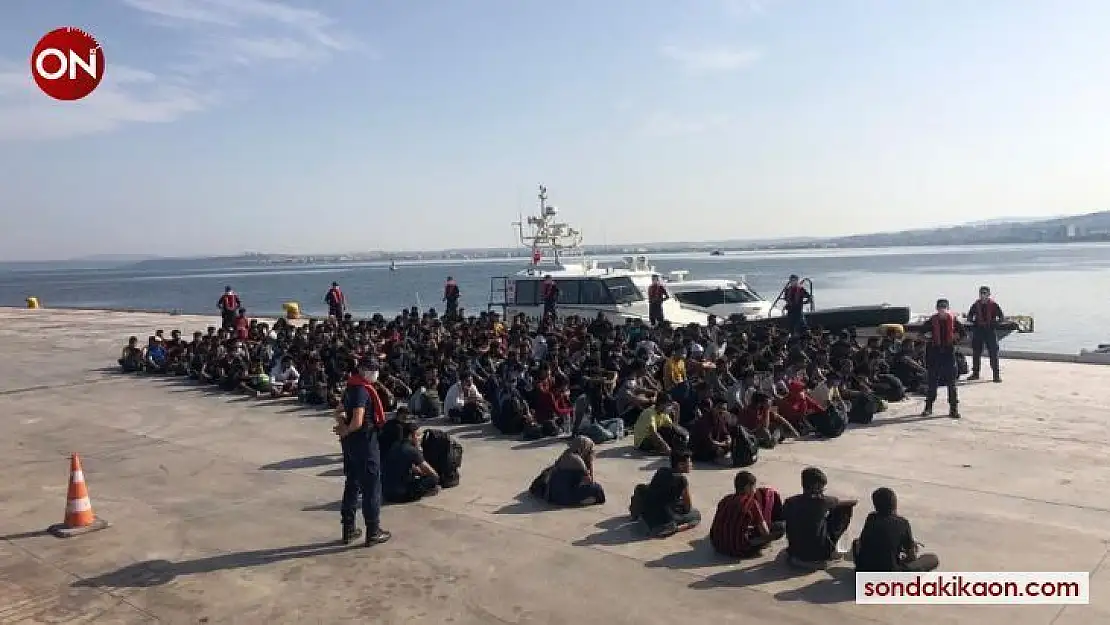 Çanakkale açıklarında 204 düzensiz göçmen yakalandı
