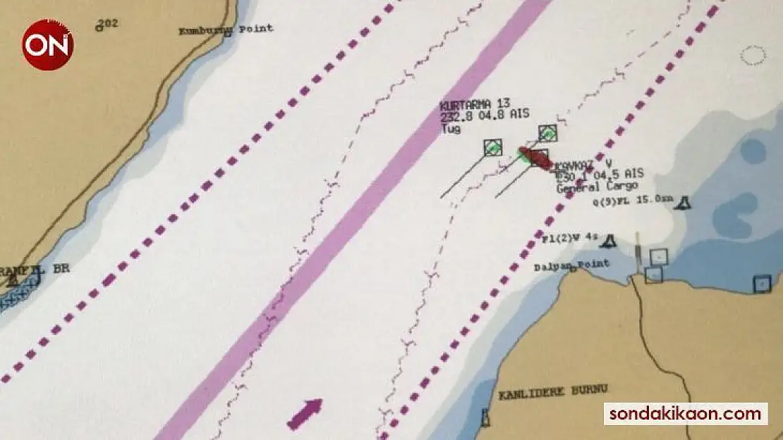 Çanakkale Boğazı'nda arızalanan gemi, Karanlık Liman bölgesine demirletildi