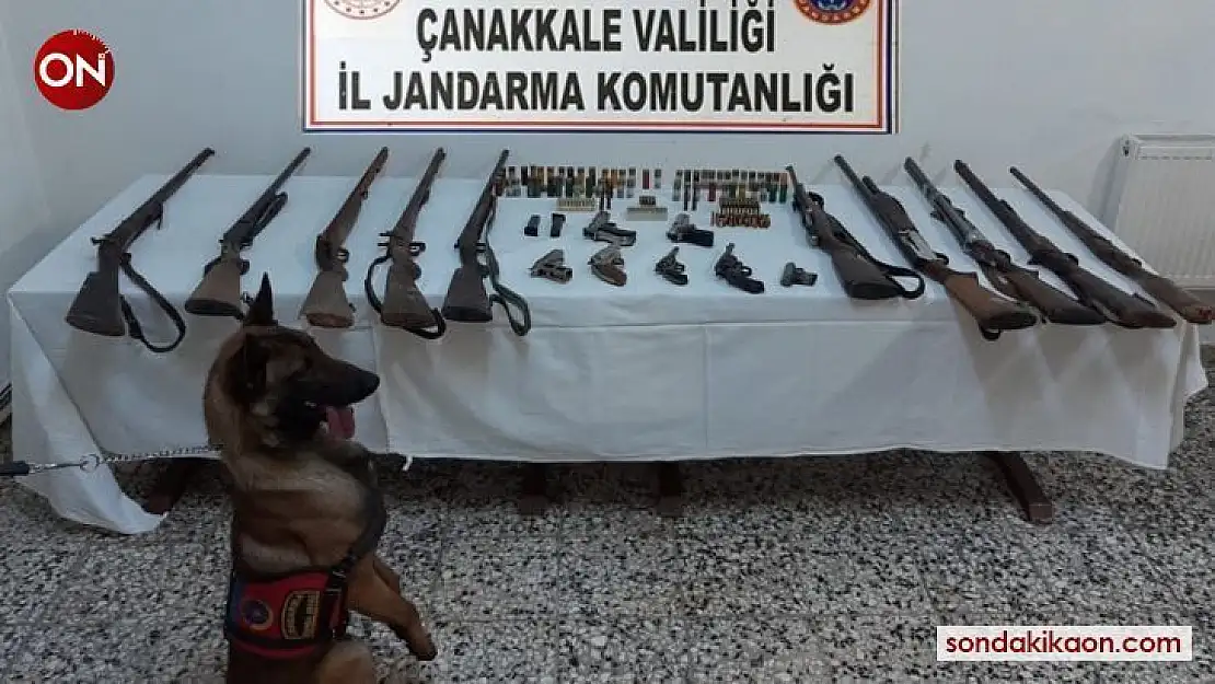 Çanakkale'de bomba arama köpeği ile silah ve mühimmat kaçakçılığı operasyonu