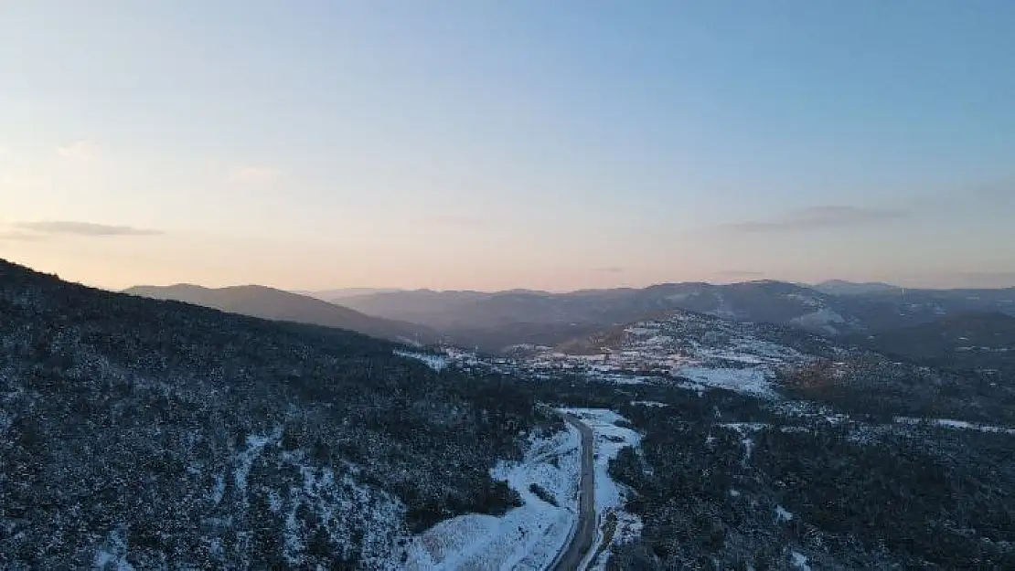Çanakkale'de kar manzarası drone ile görüntülendi