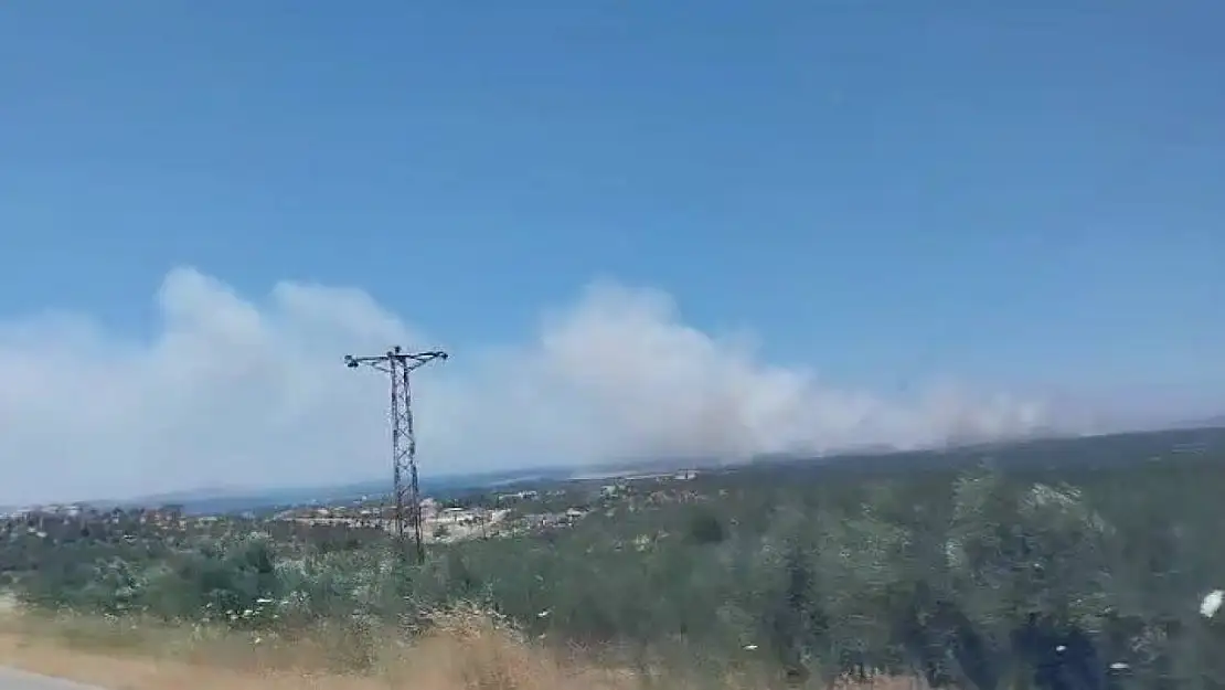 Çanakkale'de yangına havadan ve karadan müdahale ediliyor