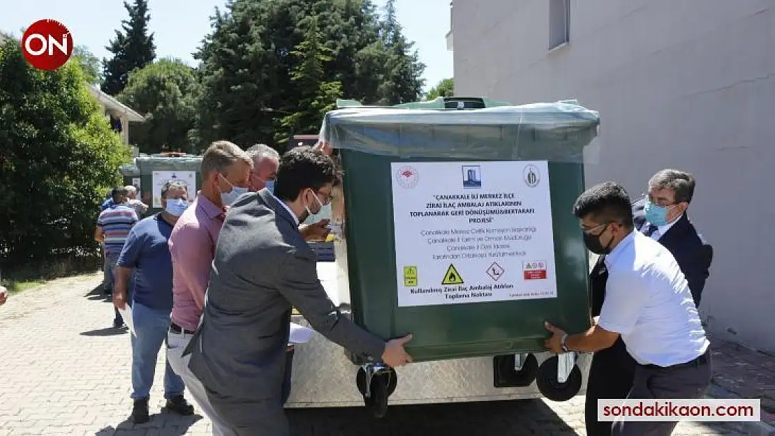 Çanakkale'de zirai atıkların toplanacağı konteynerler törenle dağıtıldı