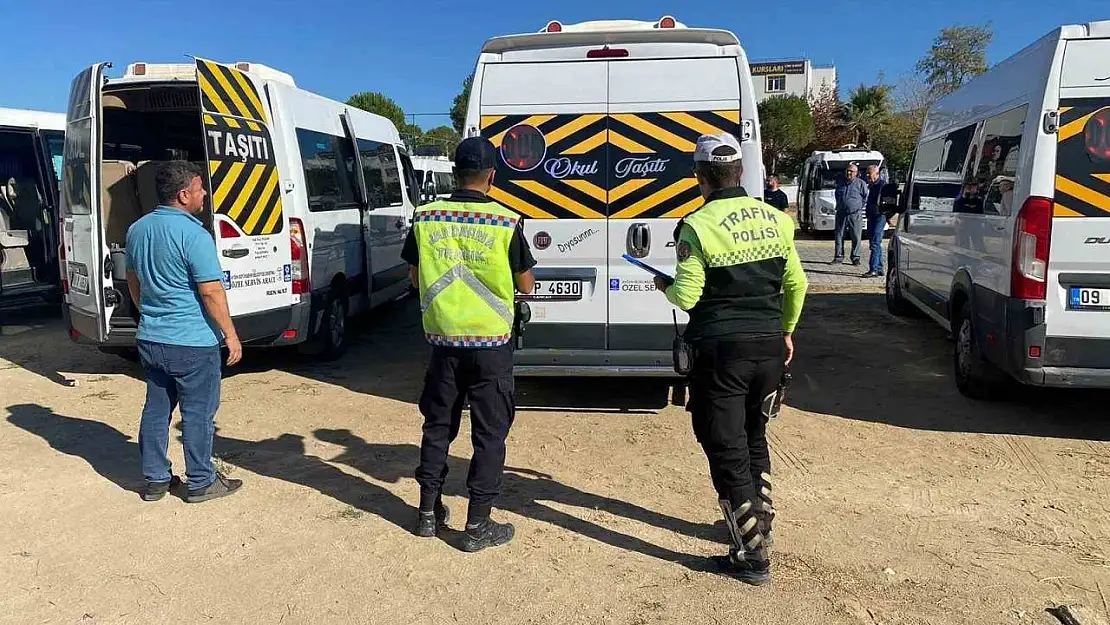 Çine'de okul servis araçları denetlendi