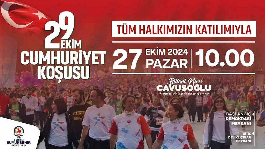 Denizli'de Cumhuriyet Koşusu heyecanı