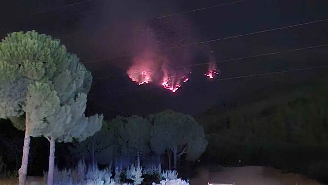 Denizli'deki yangın havadan görüntülendi