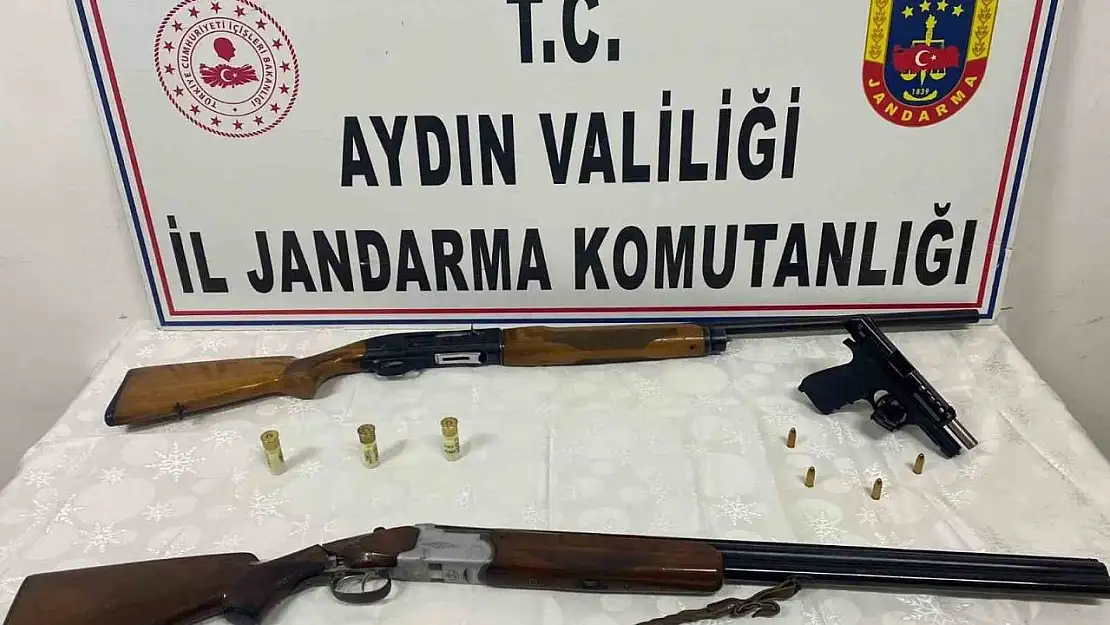 Didim'de ruhsatsız tabanca ve av tüfeği ele geçirildi