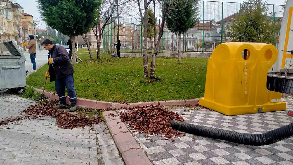 Dökülen yapraklar titizlikle toplanıyor