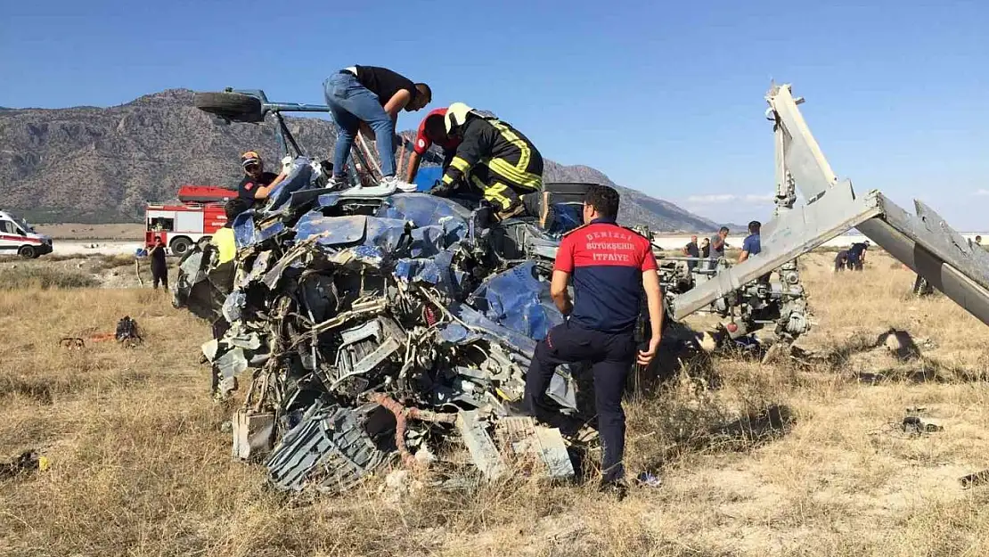 Düşen helikopterin enkazı kaldırıldı