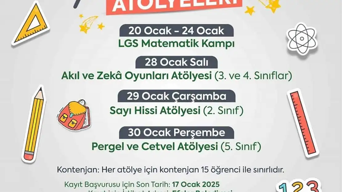 Efeler Belediyesi'nden çocuklara yarıyıl tatili atölyeleri