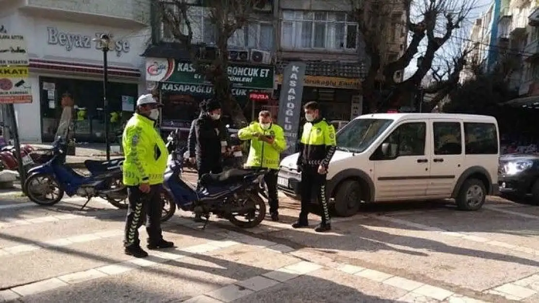 Erdek'te motosiklet sürücülerine denetim