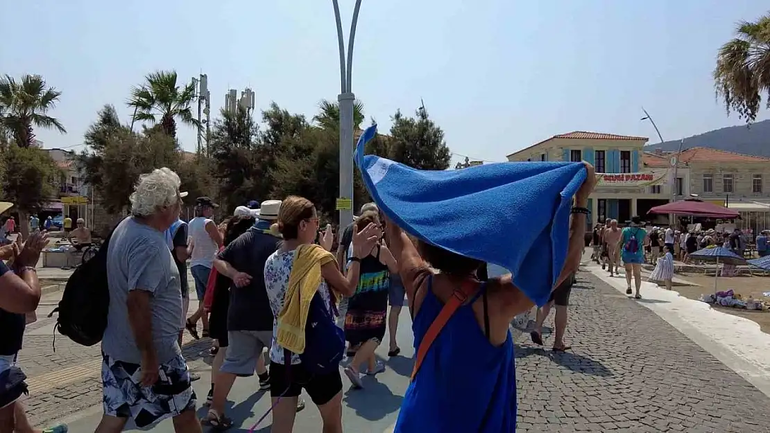 Foça'da sahillerin özel işletmelere açılmasına havlulu eylem