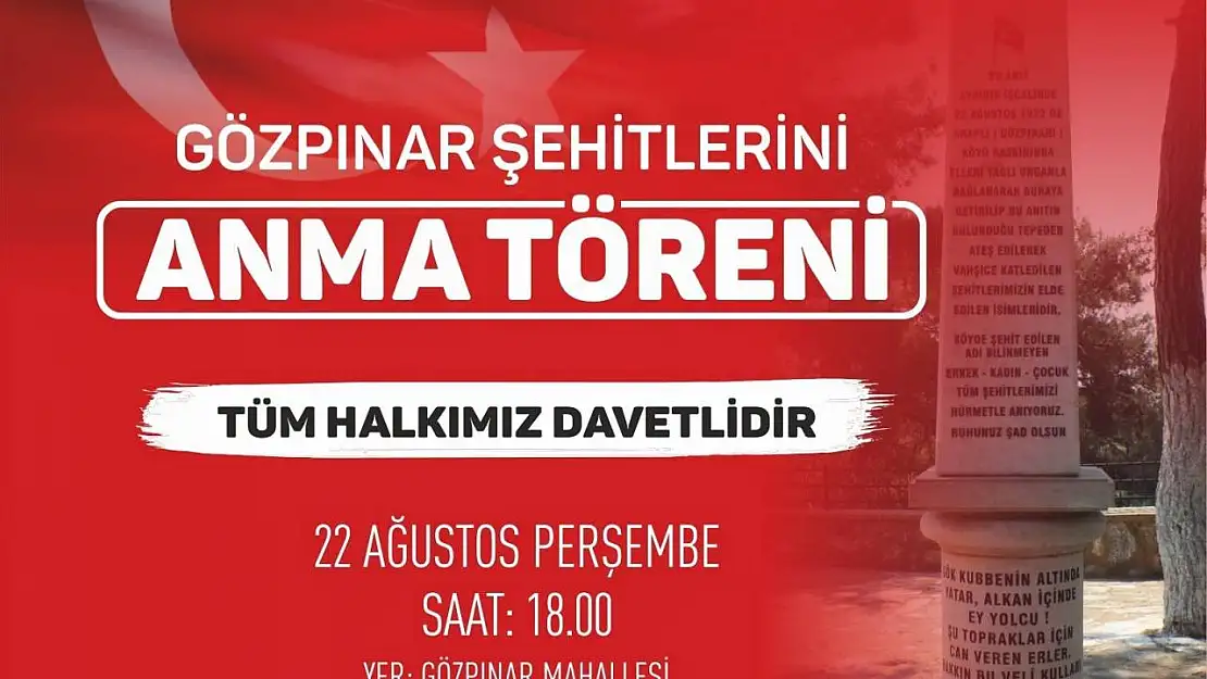 Gözpınar şehitleri için anma töreni düzenlenecek