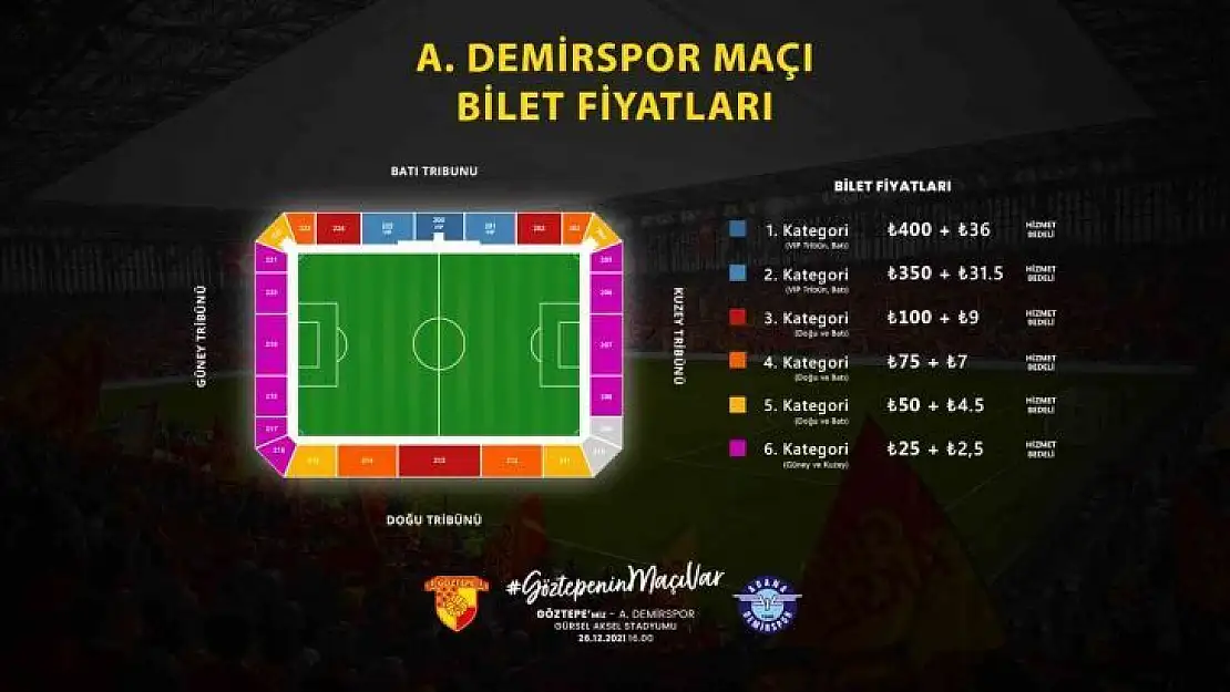 Göztepe - Adana Demirspor maçının biletleri satışa çıkıyor