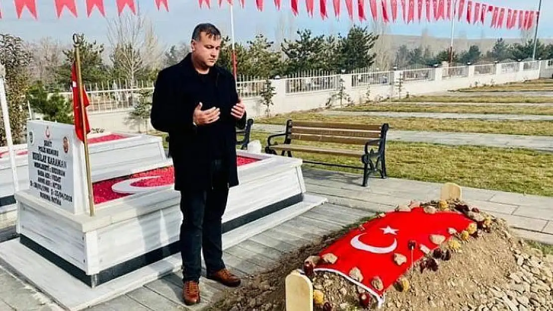 Havran'da şehit olan polisin mezarına ziyaret