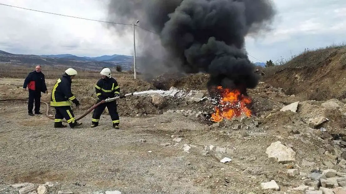 Hisarcık itfaiye personeline yangın eğitimi