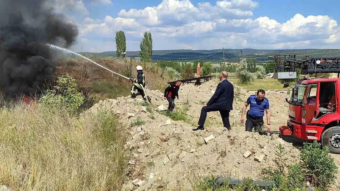 Hisarcık itfaiye personeline yangın eğitimi