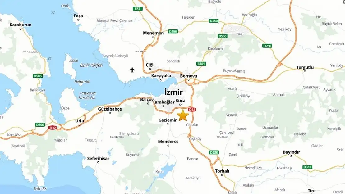 İzmir'de 3.9 büyüklüğünde deprem
