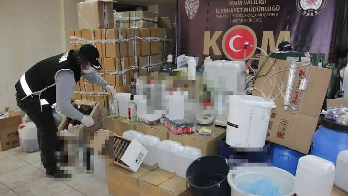 İzmir'de binlerce litre sahte/kaçak içki ele geçirildi