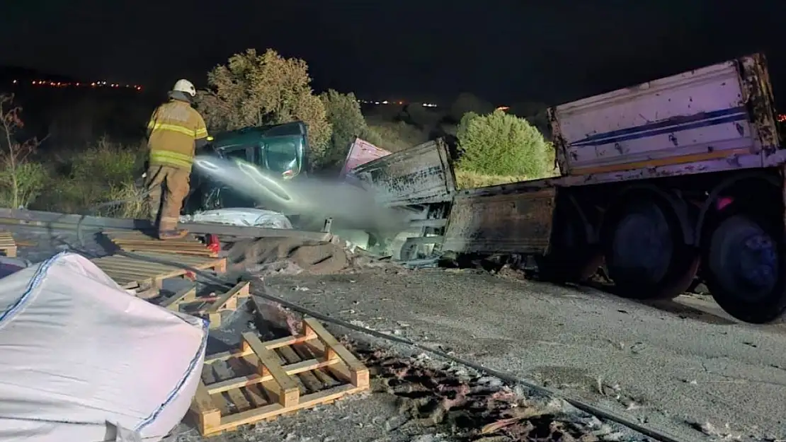 İzmir'de feci kaza: Önce ata sonra tıra çarptı, yanan araçtan sağ çıkamadı