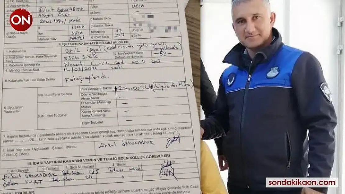İzmir'de ilginç olay: Zabıta memuru kendisine ceza yazdı