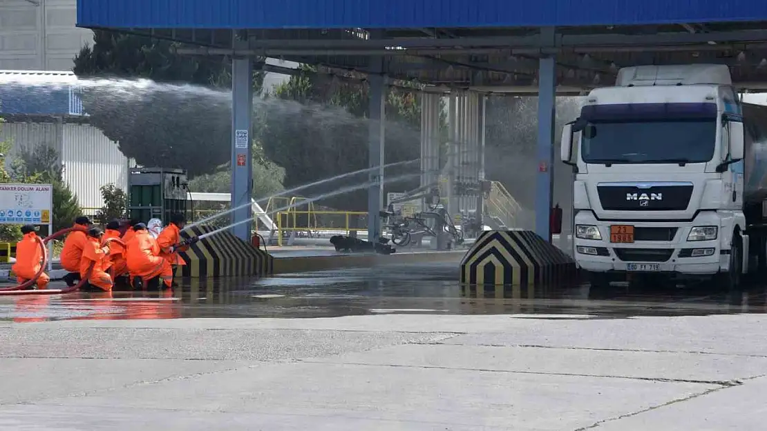 İzmir'deki dolum tesisinde nefesleri kesen tatbikat