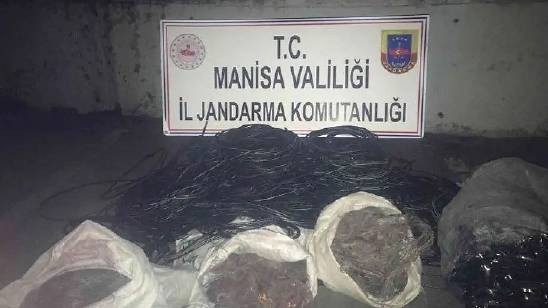 Kablo hırsızları jandarmaya yakalandı