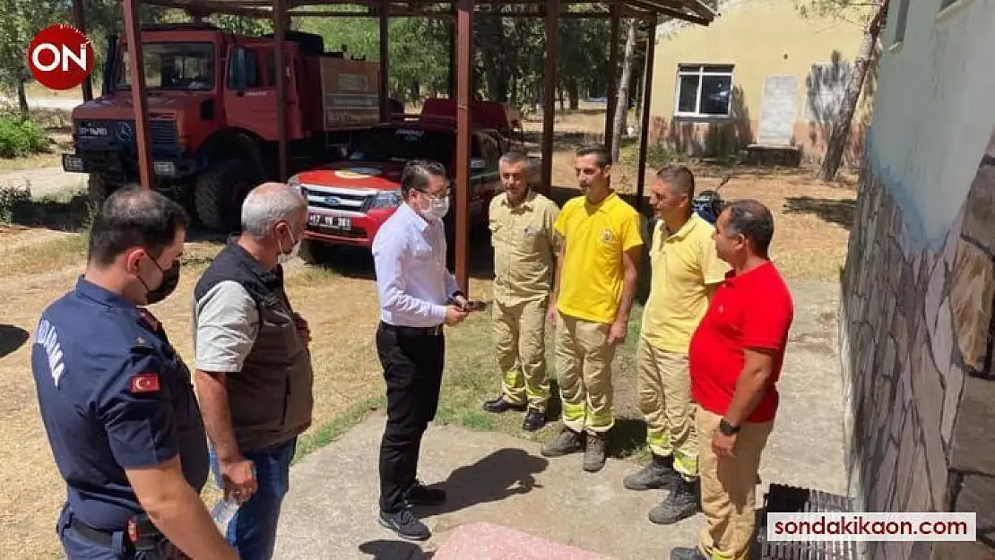 Kaymakam Göktaş yangınla mücadele tedbirlerini inceledi