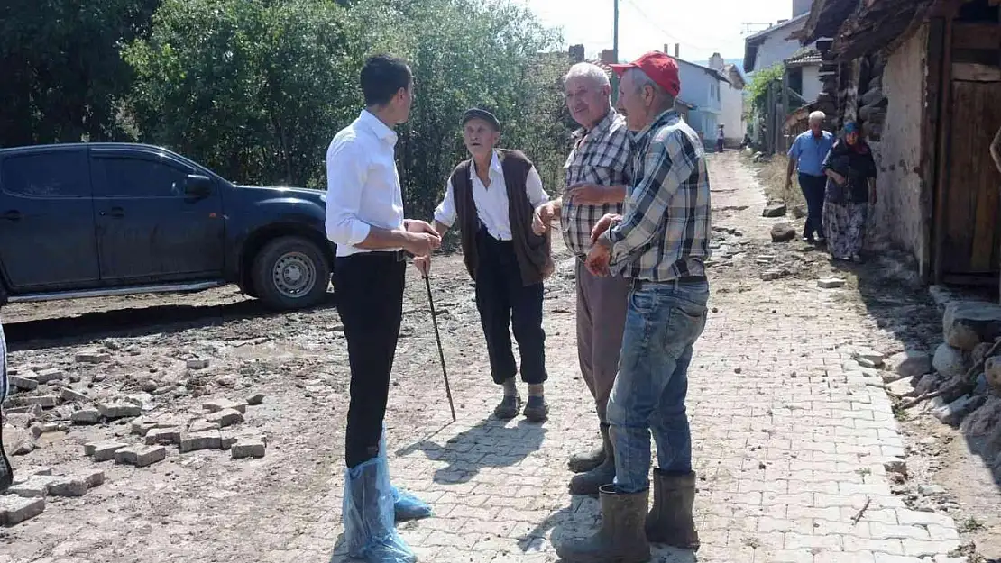 Kaymakam Okumuş, selden zarar gören Kırık ve Muratlı köyünde incelemelerde bulundu