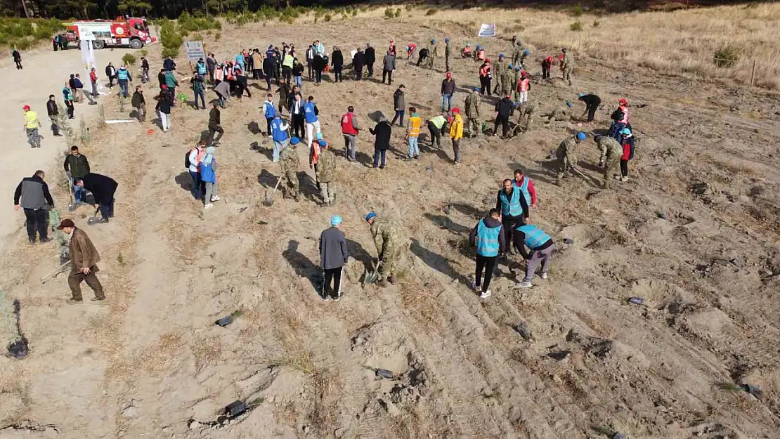 Kazdağları'nda Mili Ağaçlandırma Günü'nde fidanlar toprak ile buluştu