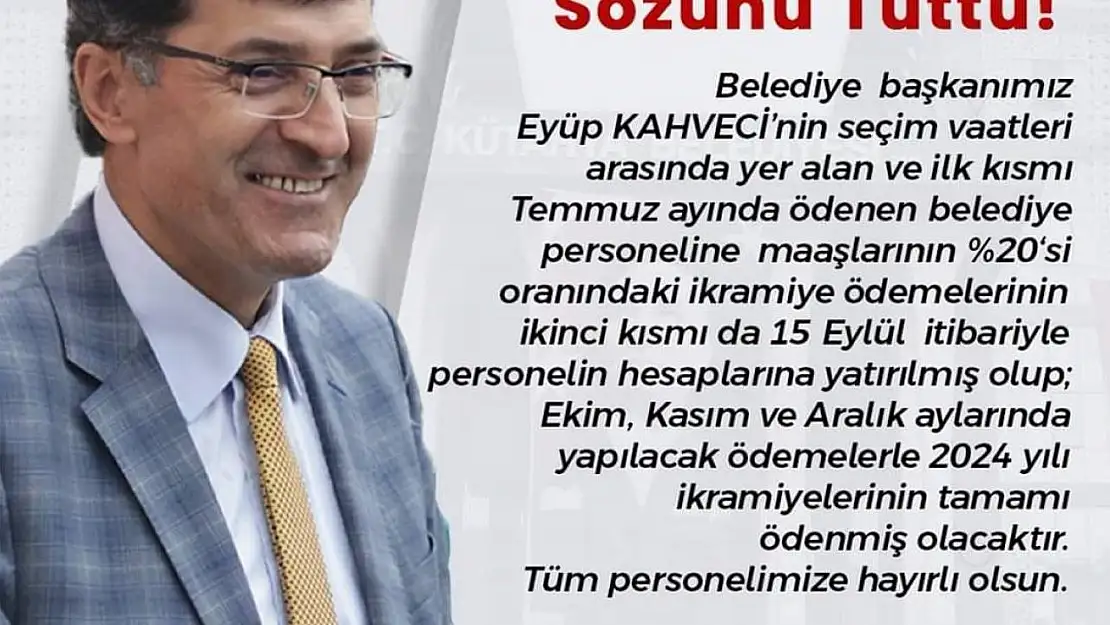 Kütahya Belediyesi ikramiye ödemelerini yaptı